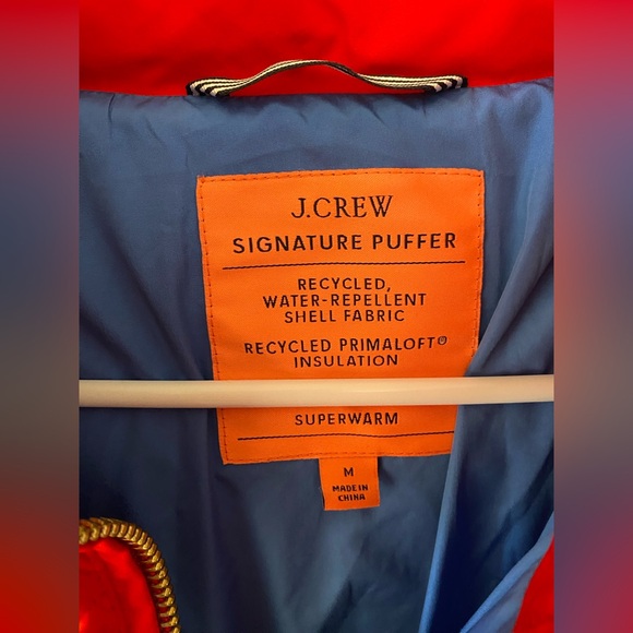 J. Crew Red Signature Puffer Coat size Medium - Picture 7 of 7